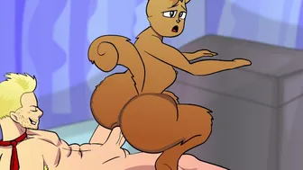 Sandy Cheeks Slapping Dick Riding Fuck