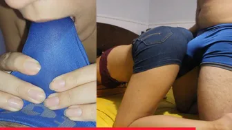 Jeans Shorts Dry Humping, Grinding Ass, Lap Dance Cum, With Titjob And Blowjob