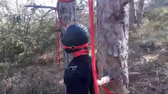 Tied To A Tree, Rammed In Her Throat