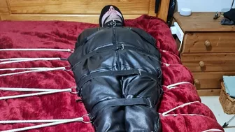 Handjob On A Man In Sleepsack By Woman 1-Bbw Domination,Bbw Bondage,Man In Bondage,Male Bondage,Man Tied Up,Leather Sleepsack,Sleep Sack,Amateur, Bound And Gagged Man,Bed Bound,Handjob,Cock And Balls Tied,Edging,Edged