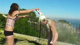 Freezing Swimming, Eggs And Flour - Brutal Princess & Osel - Mp4 Clip