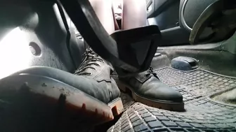 Under Pedal Driving Mazda In Black Timberland Boots