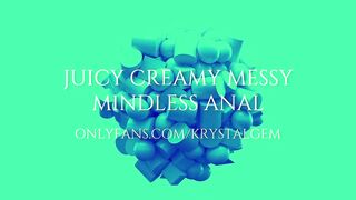 Juicy Creamy Messy Mindless Anal - Krystal Gem Gapes And Cums W Knotted Black Dildo In Her Asshole