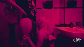 4K - Club / Bar Public Bathroom - Hot Blonde Fucking & Sucking - Adella Jay